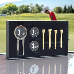 Giftsonline4u Personalised Golf Repair Kit and Tees Swing Design