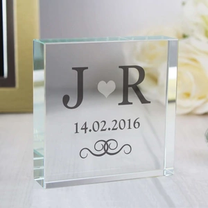 Give Personalised Gifts Personalised Silver Monogram Large Crystal Token
