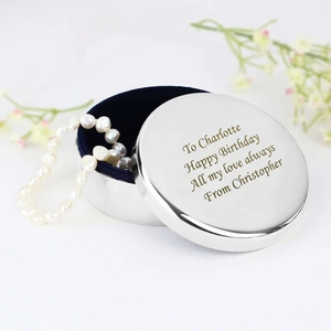 Give Personalised Gifts Personalised Round Trinket Box