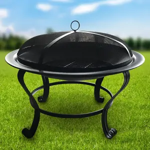 Glow Meridian Fire Pit & BBQ Grill With Rain Cover by Fire & Dine