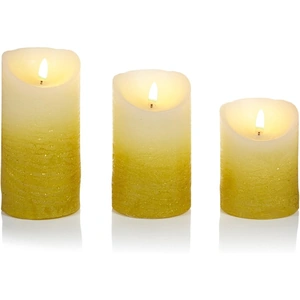 Glow Set of Three Ombre Flickabright Gold Candles