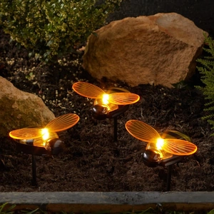 Glow Solar Bee Stake Lights (3 pack)