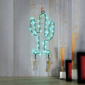 Glow LED Silhouette Cactus Wall Light & Keyholder