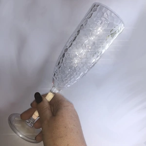 Glow Dimpled Plastic Champagne/Prosecco Flutes (6 pack)