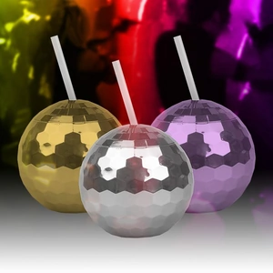 Glow Disco Ball Cup - 3 Mixed Colour Pack