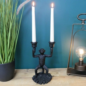 Glow Black Monkey Candelabra Candlestick (7915)