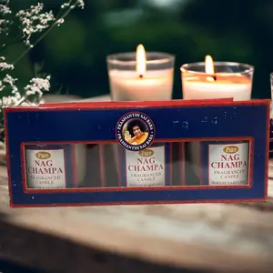 Glow Satya Nag Champa Glass Votive Candles - 3 Pack