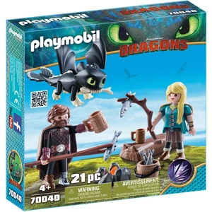 Hamleys Playmobil Hiccup and Astrid with Baby Dragon 70040
