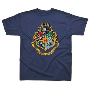 Hamleys Harry Potter Hogwarts Crest Children's Navy T-Shirt Age 7-8