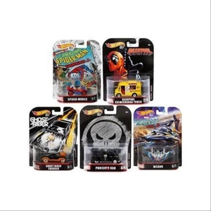 Maqio Toys Hot Wheels Set of 5 Marvel Heroes Diecast Vehicles (incl. Deadpool, Punisher, Spider-Man)