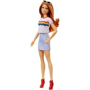 Maqio Toys Barbie Fashionistas Doll with Long Red Hair Wearing Rainbow Graphic T-Shirt 122