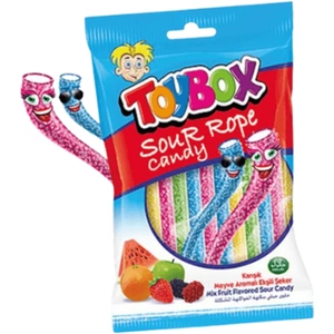 Tees Limited Toybox Mix Fruit Flavour Sour Rope Candy - Children's Toys & Birthday Present Ideas Confectionery - New & In Stock at PoundToy