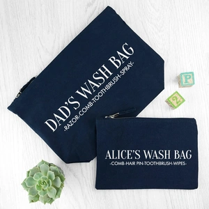 Treat Republic Personalised Daddy & Me Navy Wash Bags