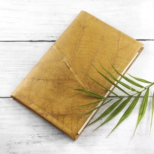 Treat Republic A6 Refillable Leaf Leather Journal - Tuscan Yellow