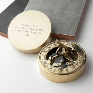 Treat Republic Personalised Adventurer's Brass Sundial and Compass