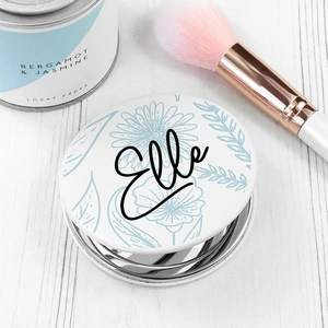 View product details for the Personalised Floral Compact Mirror