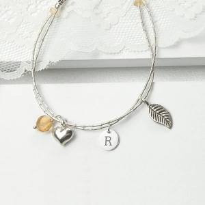 Treat Republic Personalised Silver Bracelet with Citrine for Adult or Child