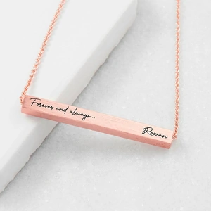 Treat Republic Personalised Forever and Always Horizontal Bar Necklace