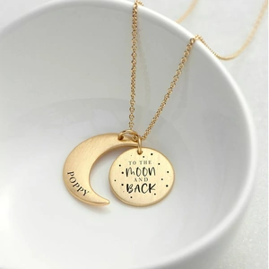 Treat Republic Personalised Moon & Back Necklace